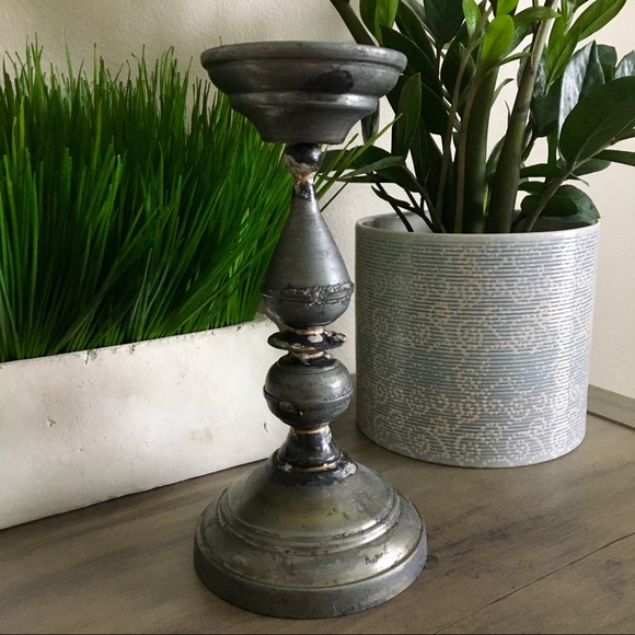 🆕 Galvanized Iron Candlestick Holder - Picture 1 of 5